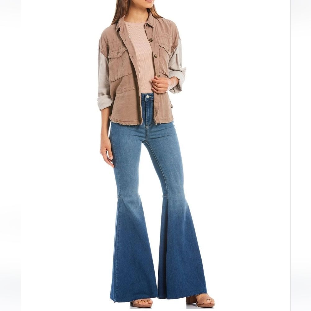 Free People We The Free Just Float on Flare Boho  Coachella Hippie Jeans Size 24